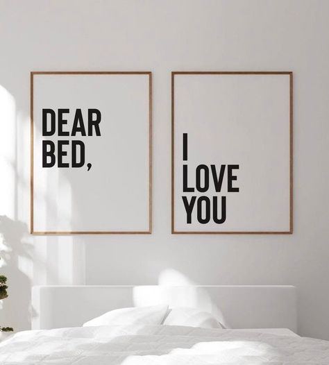 Excited to share this item from my #etsy shop: Dear bed I love you, Funny bedroom wall art, bedroom wall decor over the bed, Bedroom print set of 2, Sleep printable, dorm room wall art Funny Bedroom, I Love You Funny, Love You Funny, Anniversary Diy, Dorm Room Wall Art, Dorm Room Walls, Over The Bed, Wall Art Bedroom, Bedroom Prints