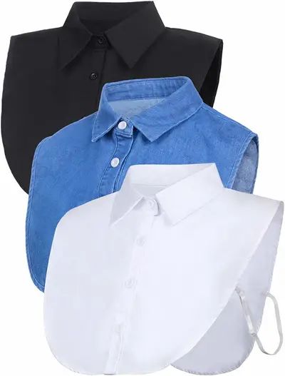 28 Things That'll Help Solve Your Daily "Dressing For Work" Struggle Dickey Collar, Ropa Upcycling, Collar Tips, Fake Collar, Look Formal, Half Shirts, Detachable Collar, Summer Blouses, Daily Dress