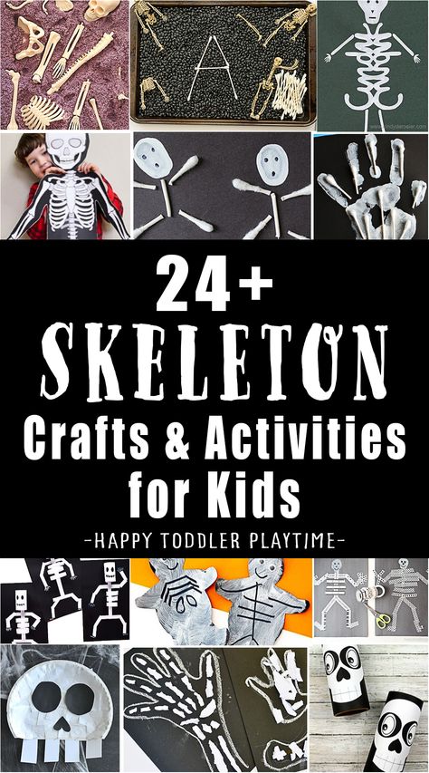 Skeleton Crafts For Kids, Skeleton Art Projects, Skeleton For Kids, Skeleton Crafts, Skeleton Craft, Skeleton Theme, Scary Skeleton, Body Craft