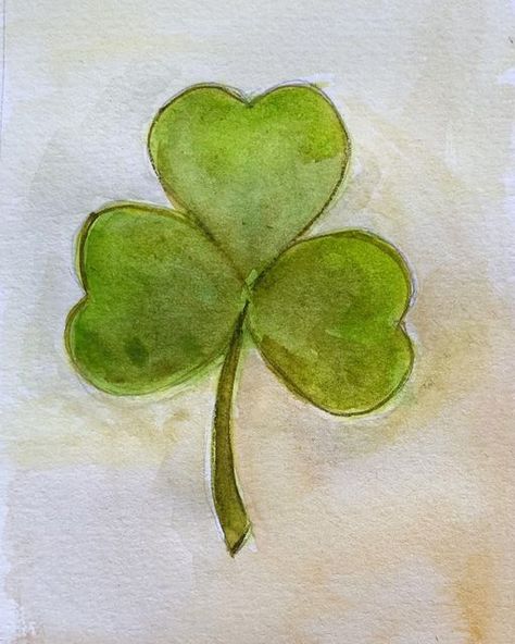 Rebecca Pappas on Instagram: "Three Leaf Clover #stpatricksday #clover #green #watercolor #watercolorpainting #watercolors #art" Three Leaf Clover Aesthetic, Three Leaf Clover Drawing, Clover Painting, Ethereal Core, Aesthetics Background, Irish Luck, Three Leaf Clover, Cool Fanart, Summer 25