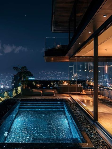 Luxury Pool Aesthetic, Indoor Swimming Pool Aesthetic, Japan Luxury Aesthetic, Luxury Penthouse Aesthetic, Manifestation House, Nyc Penthouse Luxury, Penthouse Pool, Penthouse With Pool, Penthouse Luxury