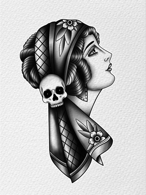 American Traditional Blackwork, Traditional Woman Tattoo, Traditional Tattoo Black And Grey, Traditional Tattoo Outline, Traditional Tattoo Woman, Traditional Tattoo Stencils, Traditional Black Tattoo, Small Neck Tattoos, Cool Tattoo Drawings