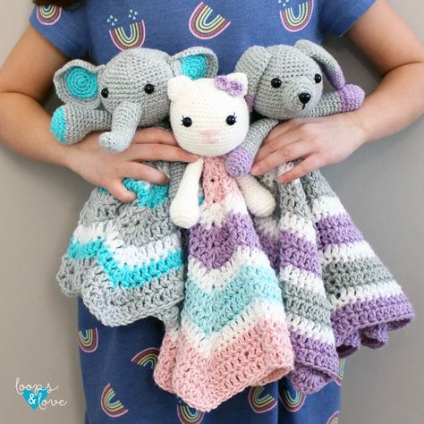 Puppy Lovey - Free Crochet Pattern Loops & Love Crochet Crochet Puppy Lovey Pattern Free, Crochet Cat Lovey Pattern, Easy Lovey Blanket Crochet Free Pattern, Crochet Snuggle Buddy Free, Crochet Dog Lovey Free Pattern, Beginner Crochet Lovey Free Pattern, Crocheted Lovey Free Patterns, Crochet Lovey Free Pattern Animals, Crochet Lovey Free Pattern Easy