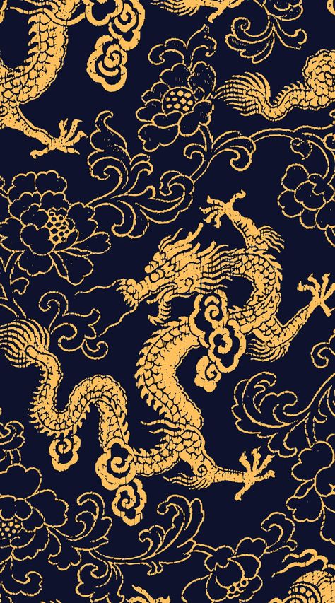 Chinese Pattern Design, Cocktail Christmas, Chinese Prints, Chinese Pattern, Pattern Poster, Golden Dragon, Japanese Dragon, 캐릭터 드로잉, Hand Drawn Illustration