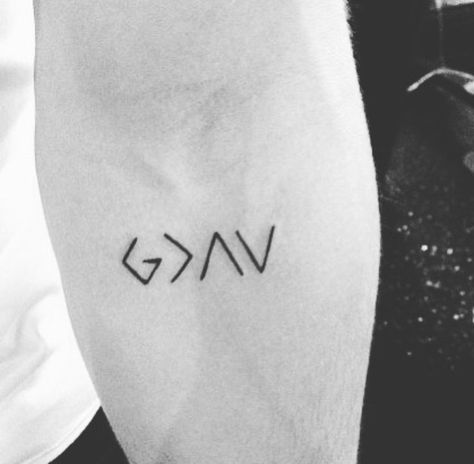 God is greater than my ups and downs Tattoo God Is Greater Than Ups And Downs, Body Modifications, Ups And Downs, Geometric Tattoo, Tattoos And Piercings, Tatting, Piercings, Tattoos