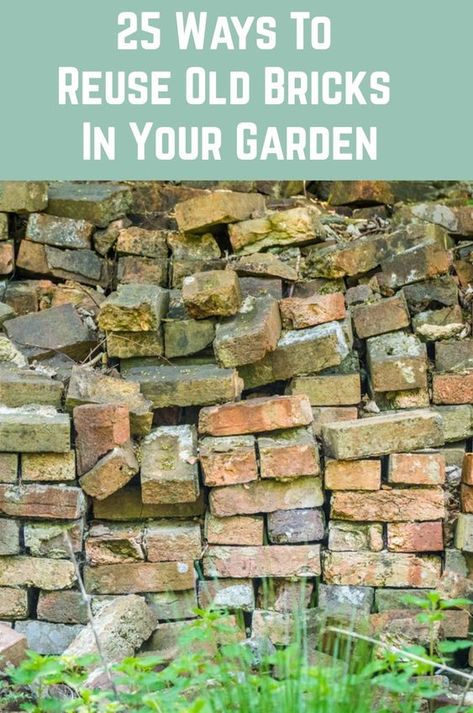 If you have some old reclaimed bricks laying around, or easy access to source some, then here are some brilliant ways to put them to use in your garden. Reuse Old Bricks, Reclaimed Brick Garden, Reclaimed Brick Patio, Brick Wall Gardens, Brick Garden Edging, Brick Edging, Brick Pathway, Brick Projects, Brick Laying