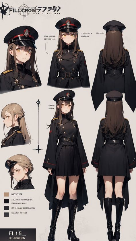 Anime Outfits Female Ideas, Anime Fashion Outfits Inspiration, Spy Character Design, Anime Outfits Female, Anime Long Hair, Anime Uniform, Really Cool Drawings, Super Hero Outfits, Anime Military