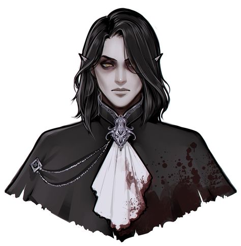 Gothic Vampire Character Design, Dnd Dhampir Character Art, Gothic Dnd Character, Dnd Vampire Character, Vampire Dnd Character, Vampire Female Art, Dark Vampire Art, Male Vampire Character Design, Dhampir Dnd