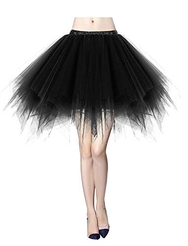 MizHome Womens Black Plus Size Tutu Skirt Layered Tulle Skirt Adult Halloween Costumes Best Halloween Costumes & Dresses USA Black Tulle Skirt For Halloween, Black Tiered Skirt In Crinoline, Goth Tulle Skirt, Plus Size Tutu Skirt, Black Tulle Full Skirt Petticoat, Gothic Tutu Skirts, Plus Size Tutu, Puffy Tulle Skirt, 1950s Woman