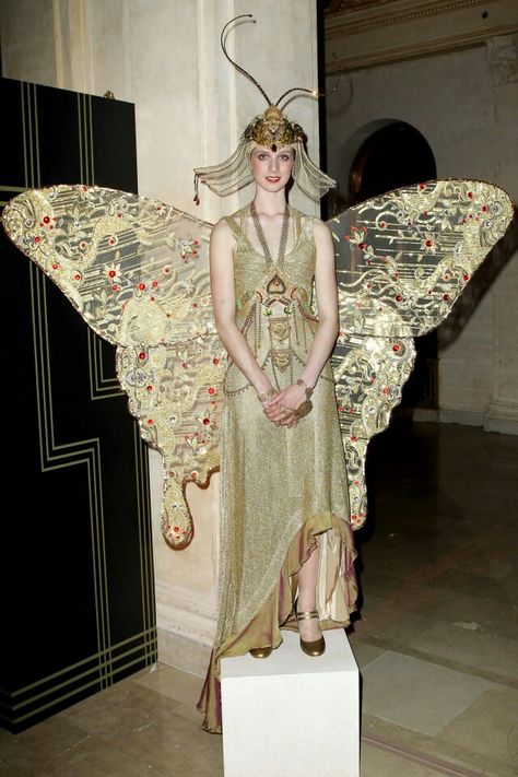 Butterfly at premiere party for Great Gatsby Whimsical Closet, Insect Play, Great Gatsby Outfit, Gatsby Glamour, 1920s Halloween, Fun Costumes, The Plaza Hotel, 1920s Party, Great Gatsby Fashion