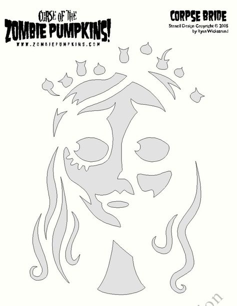 Corpse Bride pumpkin Stencil: Corpse Bride Pumpkin, Jackolantern Ideas, Pumpkin Carving Stencils Templates, Halloween Pumpkin Stencils, Airbrush Stencils, Cute Pumpkin Carving, Pumpkin Patterns, Pumpkin Stencils, Halloween Pumpkin Carving Stencils