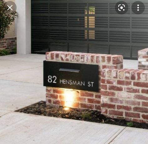 Modern Mailbox Design, Letter Box Design, Brick Mailbox, Mailbox Landscaping, House Number Plates, Name Plates For Home, Modern Mailbox, Mailbox Design, Front Yard Design