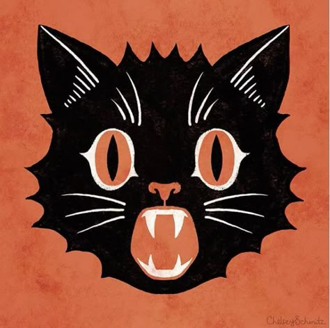 Vintage Halloween Cat Art, Vintage Halloween Cat Illustration, Vintage Jackolantern Art, Vintage Black Cat Illustration, Black Cat Halloween Drawing, Vintage Halloween Cat Tattoo, Retro Halloween Illustration, Retro Halloween Tattoo, Vintage Halloween Drawings