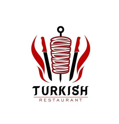 Turkish Restaurant Logo, Kebab Doner, Kebab Logo, Turkish Doner, Identity Presentation, Colorful Cafe, Turkish Kebab, Grill Logo, Restaurant Icon