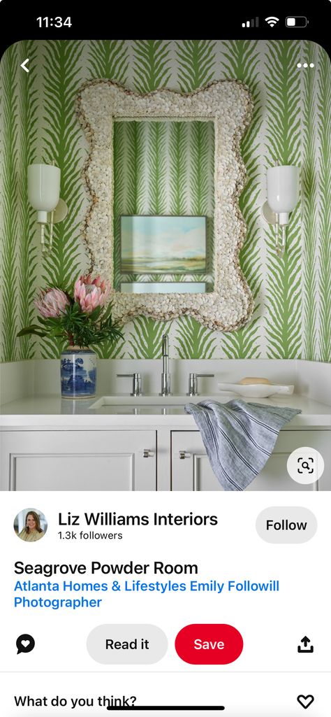 Beautiful Dining Room Decor, Tiny Powder Room, Chinoiserie Mural, Built In Banquette, Seagrove Beach, Traditional Dining Room, Beautiful Dining Rooms, Atlanta Homes, Beach House Design