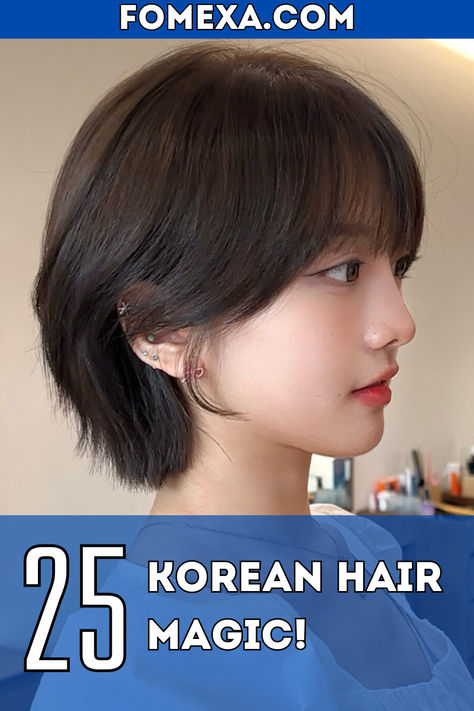 Explore 25 Korean hairstyles for women that range from cute, easy looks to chic, modern styles! Perfect for women with medium to long hair, these hairstyles are ideal for both everyday wear and special occasions. Whether you’re in school or looking for a simple, traditional style, these ideas offer something for everyone. Try shoulder-length cuts, braids, or an elegant wave for a feminine touch. Short Hair Korean Style Round Face, Modern Short Hair, Korean Hairstyle Ideas, Korean Hairstyles, Short Hair Waves, Modern Short Hairstyles, Korean Short Hair, Hair Style Korea, Short Hair Styles For Round Faces