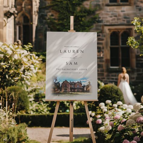 An absolutely stunning welcome sign from the summer which we created for Lauren & Sam for their wedding at @the_dalrachney_lodge 🤍 #welcomesign #scottishweddingstationery #weddingsignage #dalrachneylodge Minimal Welcome Sign, Modern Wedding Signs, Modern Wedding Welcome Sign, Minimalist Modern Wedding, Large Wedding Signs, Greeting Sign, Wedding Greetings, Welcome Poster, Bridal Shower Signs