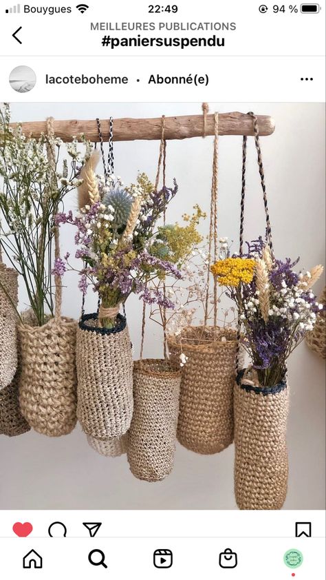 Crochet Home Decor, Paper Towel Roll Crafts, Home Decorating Ideas, Deco Floral, Paper Towel Rolls, Nature Crafts, Crochet Home, Home Decorating, Crochet Crafts