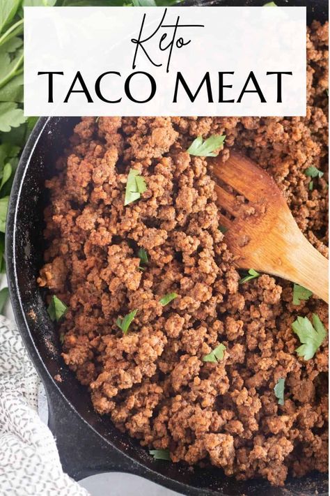 This easy keto taco meat recipe is perfect for, not only Taco Tuesday, but for salads, burrito bowls, and more! Keto Ground Beef Tacos, Keto Taco Recipes Ground Beef, Keto Tostadas Recipes, Keto Taco Meat, Low Carb Taco Recipes, Keto Beef Tacos, Keto Burrito Bowl Ground Beef, Keto Taco Seasoning Recipe, Keto Taco Bowl