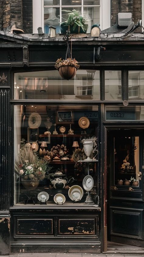 "Antique Shop Facade: A quaint antique shop displays an array of vintage items in its charming #storefront. #antiques #nostalgia #shop #vintagedecor #window #aiart #aiphoto #stockcake ⬇️ Download and 📝 Prompt 👉 https://stockcake.com/i/antique-shop-facade_761232_1052203" Vintage Thrift Store Aesthetic, Vintage Shop Aesthetic, Vintage Store Fronts, Vintage Shop Fronts, Vintage Thrift Shop Aesthetic, Vintage Window Display, Antique Shop Aesthetic, Vintage Pop Up Shop, Antique Store Aesthetic