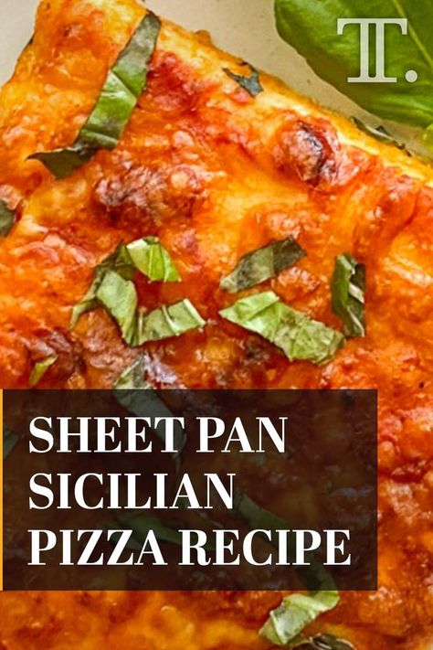 Sicilian style #pizza is traditionally made in a sheet pan and has a unique crust that is light and spongy, resembling focaccia bread! Sicilian Pizza Recipe, Sicilian Style Pizza, Sicilian Style, Sicilian Pizza, Simple Green Salad, Sicilian Recipes, Focaccia Bread, Pizza Recipes Dough, Rib Recipes