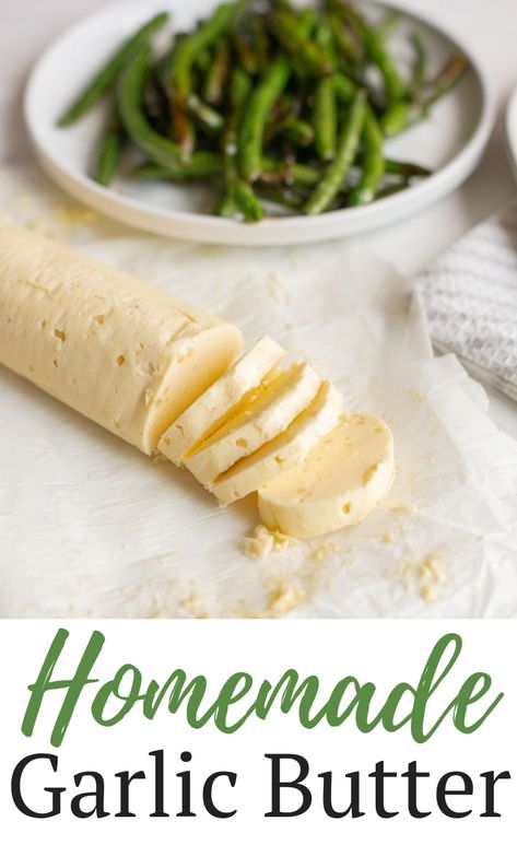 Homemade garlic butter is a great thing to always have on hand for making garlic bread, topping steak or seafood, or serving with fajitas. This easy recipe will freeze well for six months. Homemade Garlic Butter, Bread Toppings, Recipes Potato, Kitchen Basics, Easy Meal Ideas, Recipes Soup, Recipes Casserole, Recipes Pasta, Cooking Basics