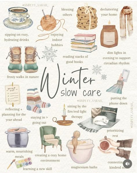 Winter Cottagecore, Put The Phone Down, Winter Bucket List, Hydrating Drinks, Hygge Lifestyle, Vie Motivation, Christmas Feeling, Learn A New Skill, Circadian Rhythm