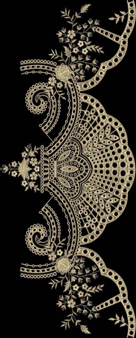 description Shiffli Designs Dress, Boring Design Embroidery, Boring Embroidery Design, Digital Dupatta Designs, Shiffli Designs, Ibb Design, Digital Dupatta, Textile Border, Flower Stencil Patterns