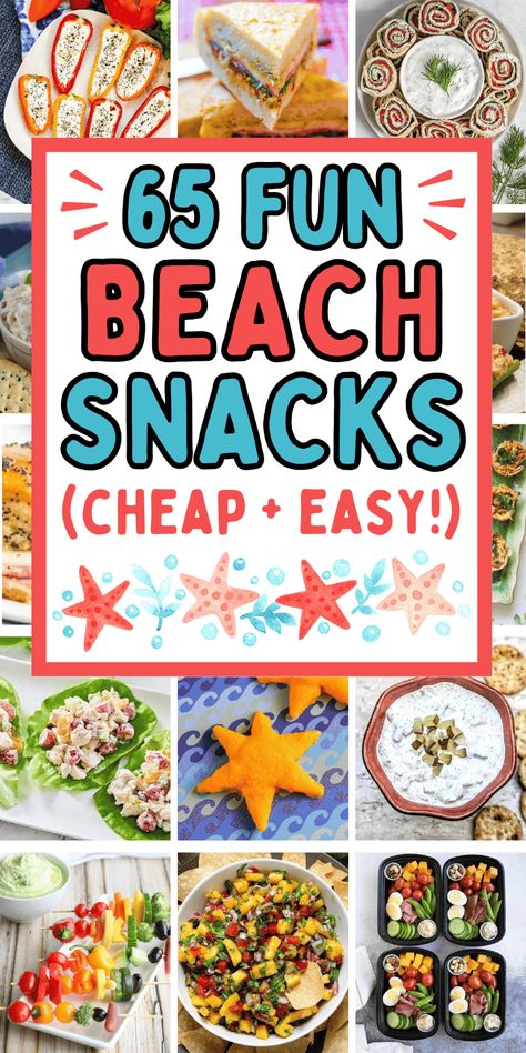 Best beach trip snacks! Easy beach day food ideas and fun picnic lunch and snack ideas for summer. The best beach snacks summer, food for beach trip snacks ideas, beach snacks ideas families, beach day food ideas easy recipes, beach snacks for adults, beach snacks for kids, beach picnic food ideas simple, easy beach lunch ideas families, pool snacks, boat snacks, beach meals vacation ideas, beach snacks aesthetic, snacks to take to the beach, summer snacks, poolside snacks, summer finger foods. Easy Beach Lunch Ideas Families, Beach Trip Snacks, Beach Lunch Ideas Families, Poolside Snacks Summer, Easy Beach Lunch Ideas, Food For Beach Trip, Beach Meals Vacation Ideas, Food For Beach, Beach Day Food Ideas