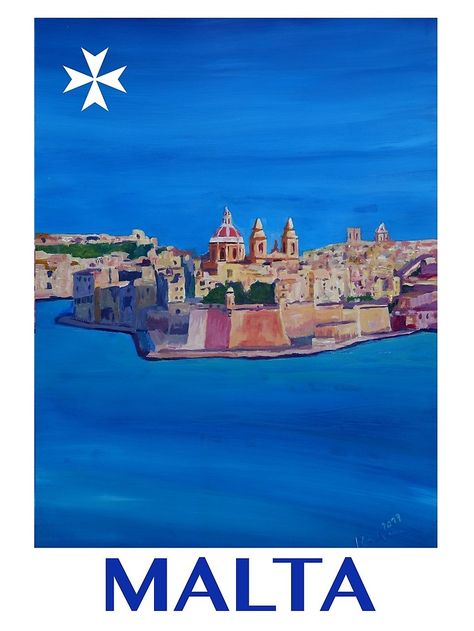 Retro Poster Malta Valetta  von artshop77 View Of City, Malta Valletta, Malta Travel, Malta Island, Poster City, Retro Travel Poster, Poster Travel, Travel Diaries, Etsy Art