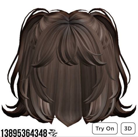 Half Down Pigtails, Half Up Half Down Pigtails, Brown Hair Id, Brown Hair Roblox, Pelo Cafe, Id Brookhaven, Two Toned Hair, Brookhaven Codes, Roblox Hair