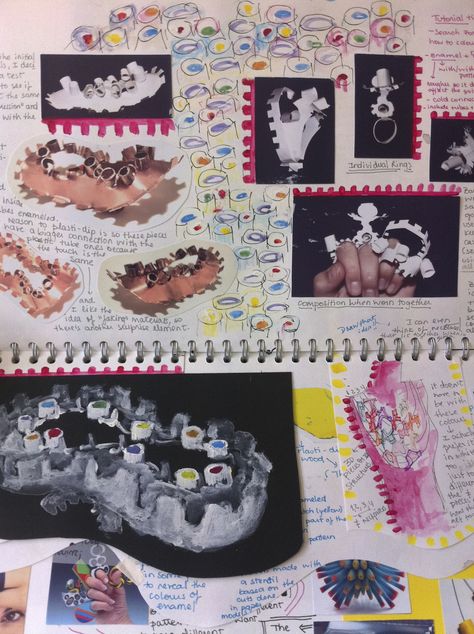 Sketchbook page by Maria Torres 2014. UCA Rochester BA(Hons) Contemporary Jewellery. Jewellery Sketchbook, Anime Group, A Level Art Sketchbook, Art Appliqué, Jewellery Sketches, Filigree Jewelry, Sketchbook Pages, Higher Design, Paper Jewelry