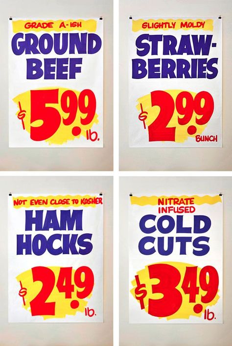 hand painted butcher signage | Hand Painted Grocery Store Signs Grocery Sign, Sign Painting Lettering, Best Typography, Sign Image, Sign Writing, Painted Letters, Butcher Paper, Hand Painted Signs, Typography Letters