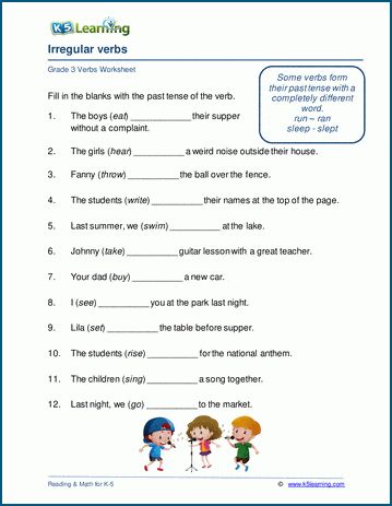 Past tense and irregular verbs worksheets. Some verbs have irregular forms in the past tense; In these worksheets students complete sentences by writing the past tense form of irregular verbs. Free grammar worksheets from K5 Learning. Worksheet 3rd Grade, Verbs Worksheet, Verb Practice, Irregular Past Tense Verbs, Irregular Past Tense, Worksheets For Class 1, Worksheets For Grade 3, Simple Past Tense, Verb Forms