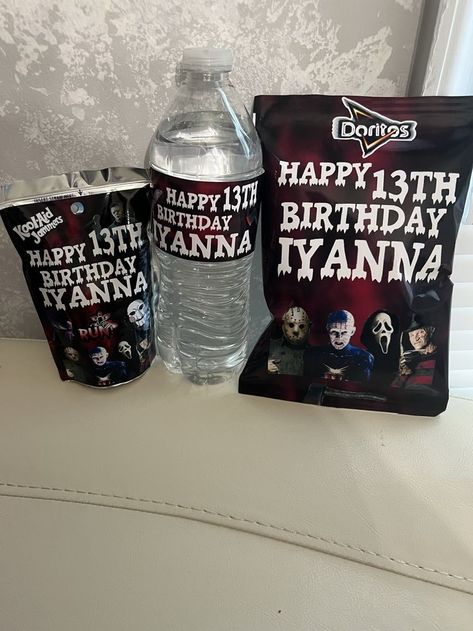 Horror Party Favors, Killer Birthday Theme, Horror Movie Themed Party, Horror Themed Birthday Party, Horror Themed Party, Bday Stuff, Duck Party, Dream Birthday, Movie Birthday Party