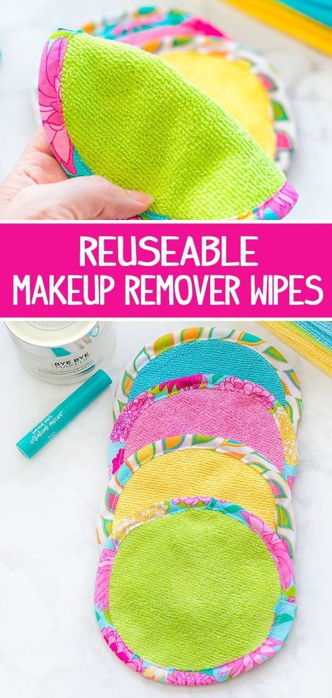 Diy Makeup Remover Pads, Diy Makeup Remover Wipes, Cloth Sewing, Diy Makeup Remover, Remove Makeup From Clothes, Reusable Wipes, Sewing To Sell, Makeup Remover Pads, Makeup Remover Wipes