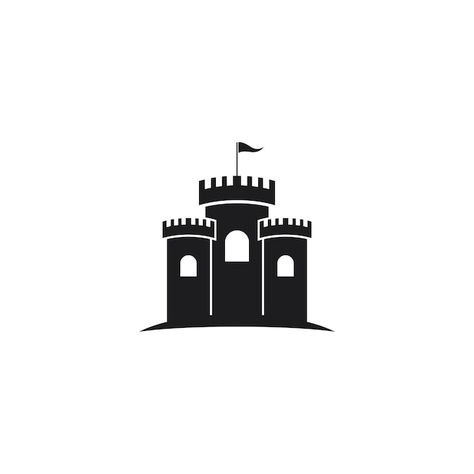 Castle logo vector icon illustration | Premium Vector #Freepik #vector #castle-logo #castle-icon #brick-logo #arch-logo Castle Symbol, Castle Outline, Brick Logo, Castle Png, Castle Logo, Castle Vector, Castle Tattoo, Castle Illustration, Photography Backdrops Diy