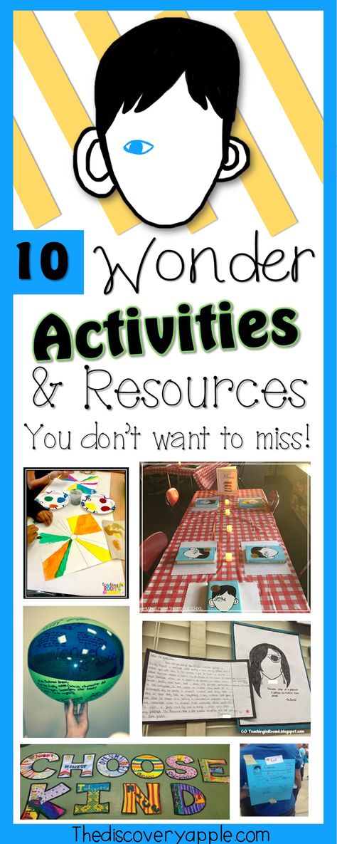 Wonder By R.J. Palacio Activities and Resources all in one page. Everything you need to go with the novel! So many great ideas you don't want to miss! Teaching Wonder, Wonder Novel, Wonder Activities, Wonder Book Quotes, Kids Book Club, Kindness Activities, Kids Literacy, Wonder Art, Wonder Book