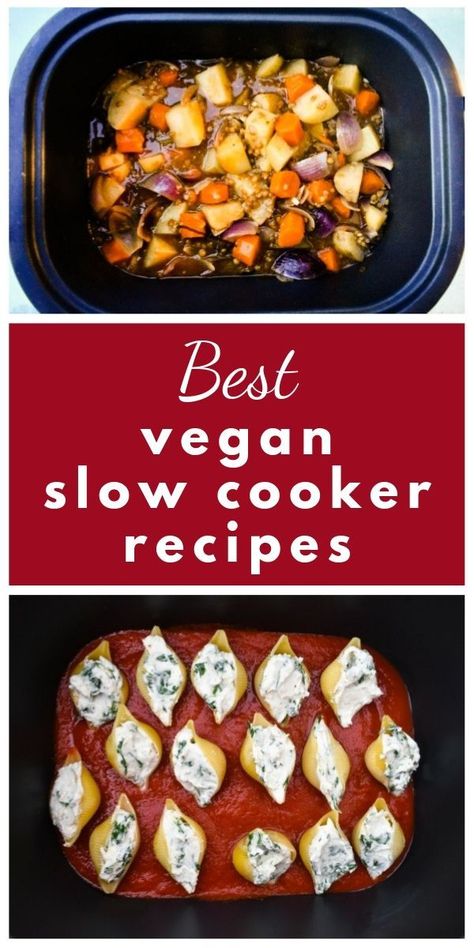 Easy Vegan Slow Cooker Recipes that will make your life easier. Dump dinners that are simple to make for comforting family meals. From soups and stews to pasta, curry and drinks. #slowcooker  #veganslowcooker #veganslowcookerrecipes #crockpot #vegancrockpot #vegancrockpotrecipes #slowcookerrecipes #crockpotrecipes #crockpotmeals #crockpotmealseasy #slowcookereasy Vegan Slow Cooker Recipes, Vegan Crockpot Recipes, Vegan Crockpot, Vegan Slow Cooker, Vegetarian Crockpot Recipes, Dump Dinners, Easy Slow Cooker Recipes, Recipes To Make, Easy Slow Cooker