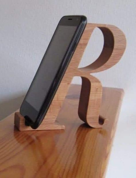 Diy Phone Stand, Wood Phone Holder, Iphone Holder, Mobile Stand, Iphone Stand, Mobile Holder, Cell Phone Stand, Diy Holder, Letter R