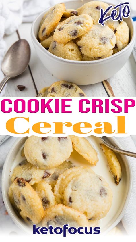 Homemade Keto Cereal, Keto Cereal Recipe, Protein Pastries, Vegan Cereal, Cookie Cereal, Cookie Crisp Cereal, Galletas Keto, Low Carb Cereal, Best Keto Breakfast