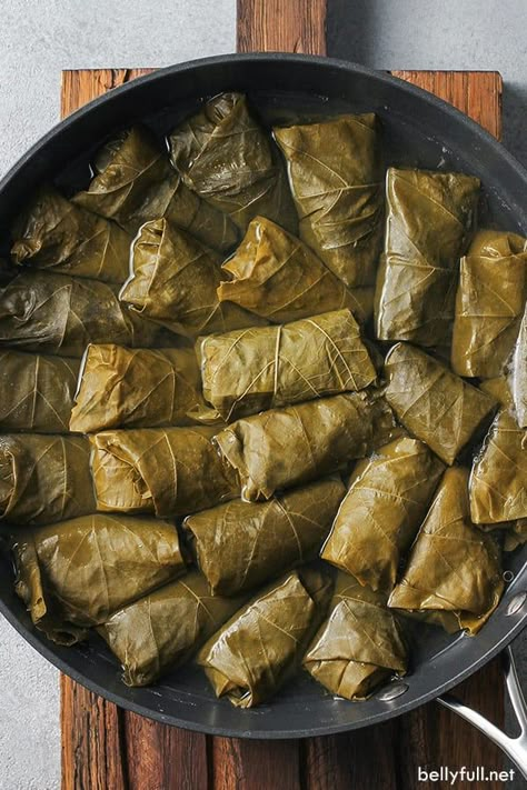 Grape Leaf Recipes, Vegetable Recipes Indian, Greek Dolmades, Dolmades Recipe, Bulgarian Aesthetic, Laura Vitale Recipes, Grape Leaves Recipe, Stuffed Vine Leaves, Bulgarian Food