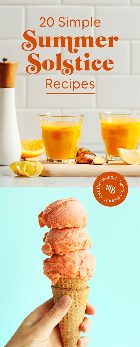 20 Simple Summer Solstice Recipes #minimalistbaker #recipes #roundup #summer Vegan Summer Solstice Recipes, Summer Solstice With Kids, Summer Solstice Desserts, Summer Solstice Meals, Summer Solstice Recipes Food, Summer Solstice Dinner Recipes, Summer Solstice Food Ideas, Summer Solstice Crafts For Adults, Summer Solstice Ideas