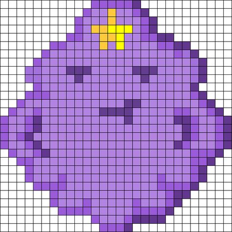 Lumpy Space Princess Adventure Time perler bead pattern Lumpy Space Princess Pixel Art, Lumpy Space Princess Perler Beads, Adventure Time Pearler Beads, Adventure Time Perler Bead Patterns, Adventure Time Pattern, Adventure Time Perler Beads, Adventure Time Pixel Art, Adventure Time Crochet, Beads Template