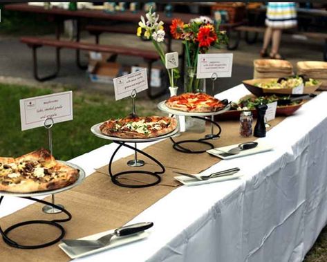 Catered pizza at a wedding? Taco truck? | Weddings, Planning | Wedding Forums | WeddingWire Pizza At A Wedding, Wedding Taco Truck, Pizza Dinner Party, Pizza Display, Wedding Catering Ideas, Pizza Wedding, Rehearsal Dinner Planning, Pizza Catering, Pizza Buffet