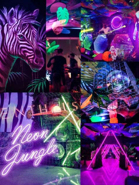 Carnival Wedding Theme, Miami Vice Theme, Neon Rave, Neon Jungle, Amazon Jungle, Night Gallery, Prom Theme, Jungle Party, Glow Party