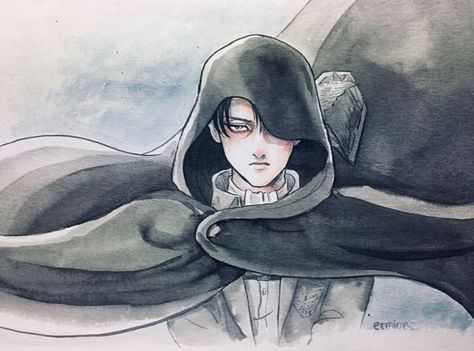 Paper Child, Captain Levi, Attack On Titan Levi, Eren Jaeger, Love Drawings, Levi Ackerman, Attack On Titan Anime, Watercolor Portraits, Do Everything