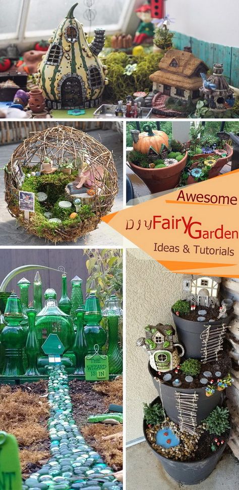 Fairy Garden Diy House, Mini Fairy Houses Diy, Outdoor Fairy Garden Ideas Landscaping, Space Recipes, Fairy Garden Lights, Diy Fairy Garden Ideas, Potted Garden, Diy Fairy Garden, Micro Garden