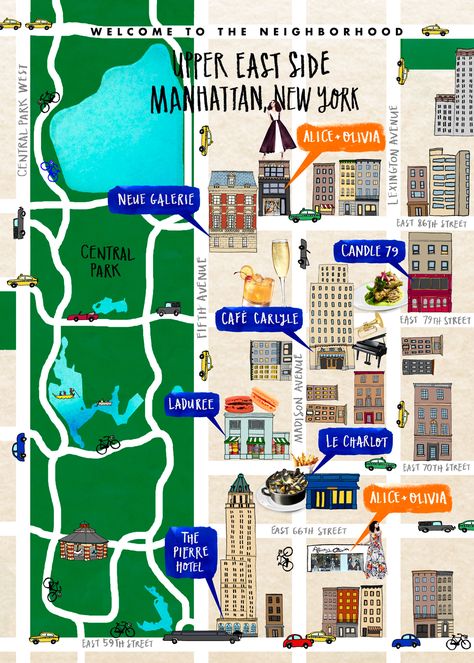 plan de Manhattan New York City Vacation, East River, Neighborhood Guide, Nyc Life, New York Life, New York City Travel, Lower Manhattan, Upper East Side, Nyc Trip