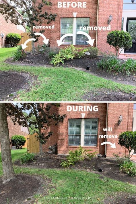 Looking for a simple & inexpensive way to renovate your front yard? Try Best DIY Front Yard Landscaping Ideas: On a Budget by thetarnishedjewelblog.com. Easy 8-Step Tutorial! #frontyardlanscapingideas #diyfrontyardlandscapingideas #frontyardlandscapingdiy #diylandscapingplans #diylandscapingonabudget #cheaplandscapingideas #landscapingforbeginners #diyflowerbedideas #landscapingtutorial Diy Front Yard Landscaping Ideas, Houston Landscaping, Diy Front Yard Landscaping, Front Yards Diy, Diy Front Yard, Houston Garden, Texas Landscaping, Front Yards Curb Appeal, Cheap Landscaping Ideas